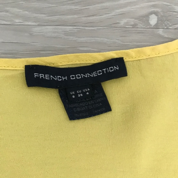 French Connection Womens Silk Tank Yellow Chiffon Pullover Womens 4 - Picture 5 of 7